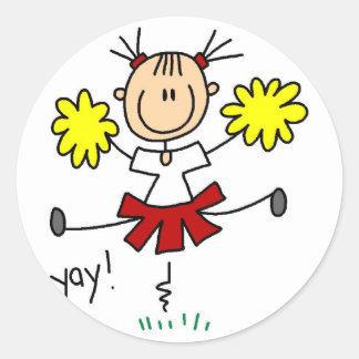 Cheerleader Stick Figure Sticker