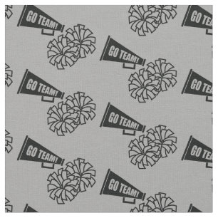 Cheerleader Team School Colors Black & Grey Silver Fabric