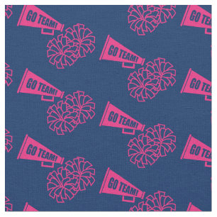 Cheerleader Team School Colors Pink & Navy Blue Fabric