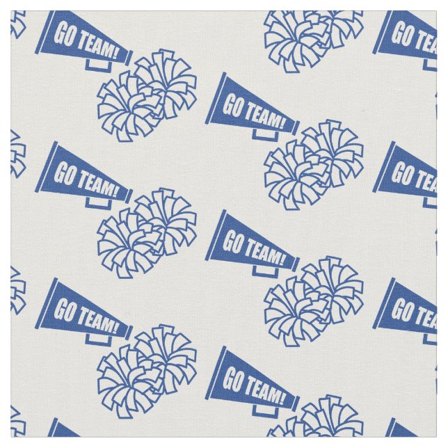 Cheerleader Team School Colours Blue & White Fabric (Close Up)