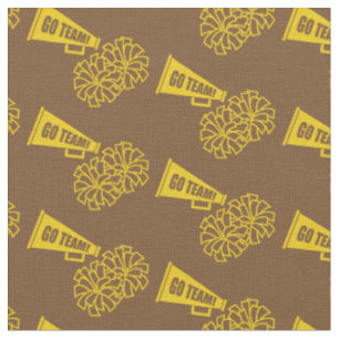 Cheerleader Team School Colours Gold & Brown Fabric
