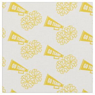 Cheerleader Team School Colours Gold & White Fabric