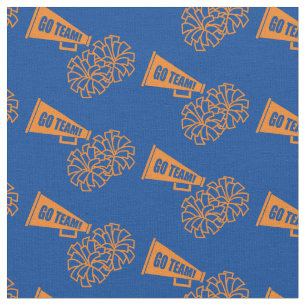 Cheerleader Team School Colours Orange & Blue Fabric
