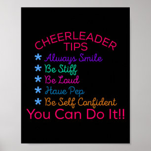 Cheerleader Tips Motivational Cheer T Shirt Highsc Poster
