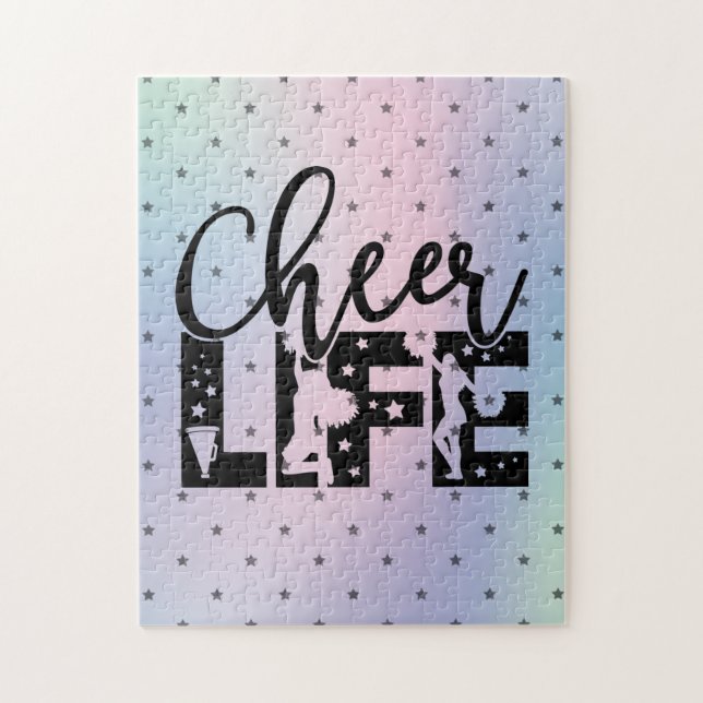 Cheerleader Typography Cute Ombre Gradient Trendy Jigsaw Puzzle (Vertical)