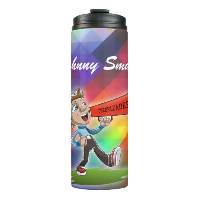 Cheerleader with Colourful Background personalize Thermal Tumbler (Front)