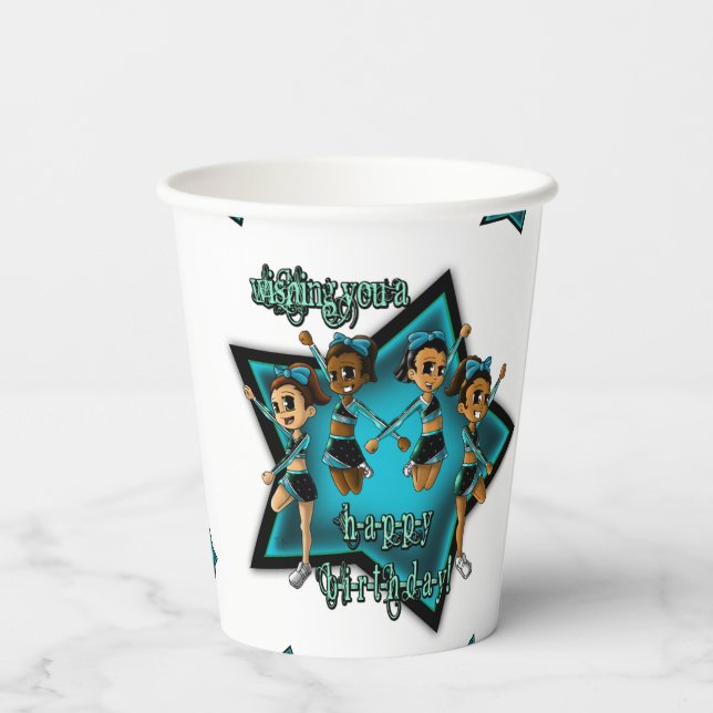 Cheerleaders Birthday Paper Cups (Back)