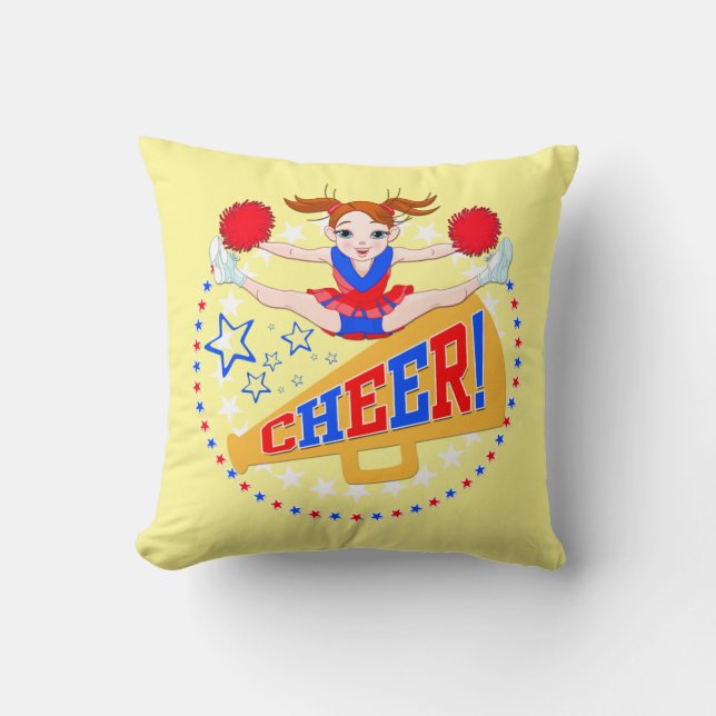 Cheerleaders Cheer Throw Pillow (Front)