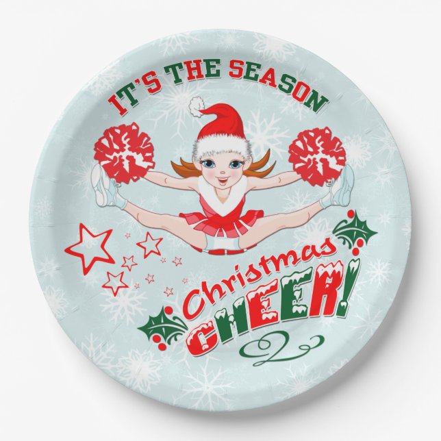 Cheerleaders Christmas Cheer  Paper Plate (Front)