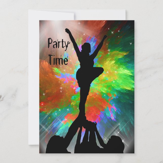 Cheerleaders dans un Invitation de Colorburst (Devant)