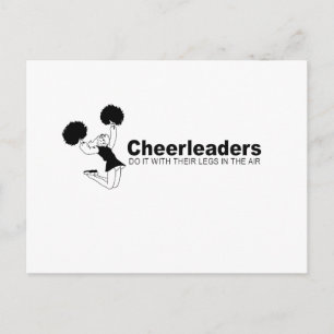 cheerleaders do it with their legs in the air postcard