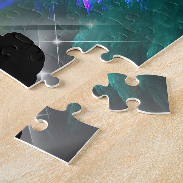 Cheerleaders in a Colorburst Jigsaw Puzzle (Side)