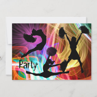 Cheerleaders in Electric Laser Show Invitation