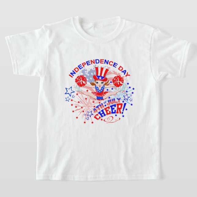 Cheerleader's, Independence Day, 4th July, Cheer T-Shirt (Laydown)