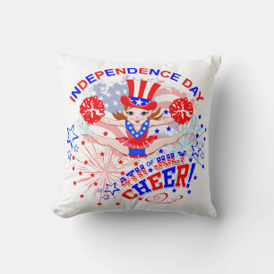 Cheerleader's, Independence Day, 4th July, Cheer Throw Pillow