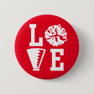 Cheerleaders Love Badge 2 Inch Round Button