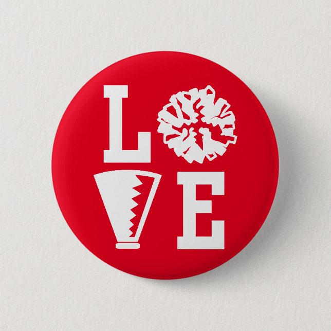 Cheerleaders, Love Cheer 2 Inch Round Button (Front)