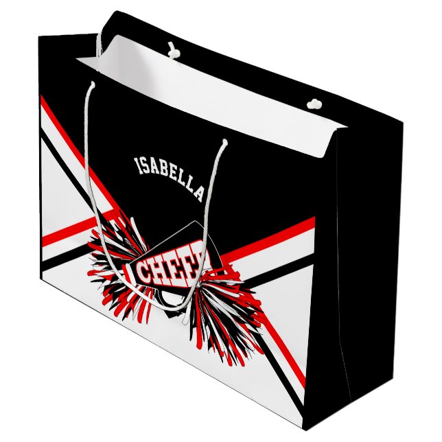 Cheerleaders - Red, Black, White - Large Large Gift Bag (Front Angled)
