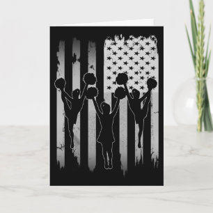 Cheerleaders Usa American Flag 4th Of July Cheerle Card