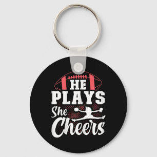 Cheerleading And Footll Mom Of Both Footll Cheer M Keychain