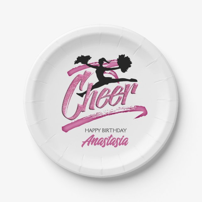 Cheerleading Birthday Paper Plate (Front)