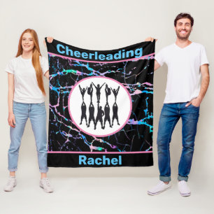 Cheerleading Black Abstract Fleece Blanket