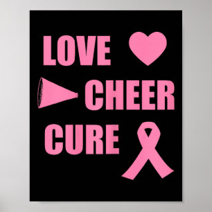 Cheerleading Breast Cancer Love Cheer Cure Poster