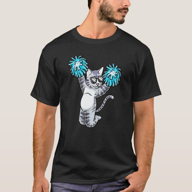 Cheerleading Cat Cheer Flyer Cheerleader Cheerlead T-Shirt (Front)