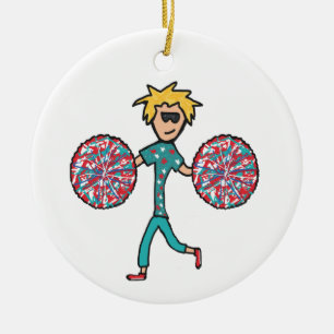 Cheerleading Ceramic Ornament