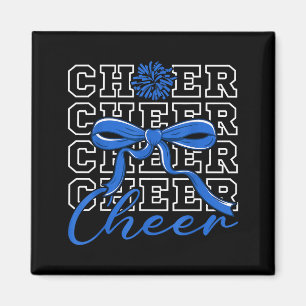 Cheerleading Cheer Blue Coquette Bow Cheerleader F Magnet