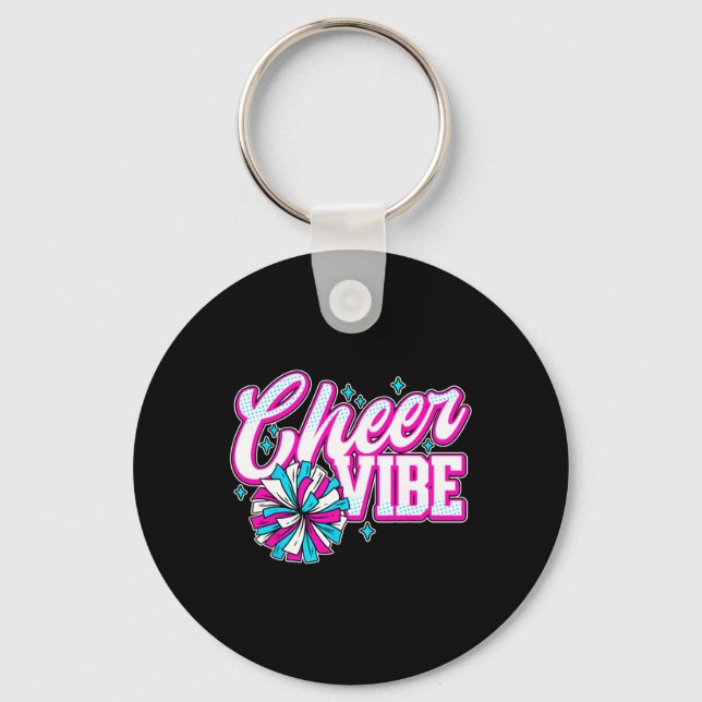 Cheerleading Cheer Vibe Funny Cheerleader  Keychain (Front)