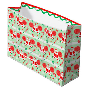 Cheerleading Christmas Holiday Large Gift Bag
