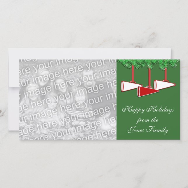 Cheerleading Christmas Photo Card (Front)