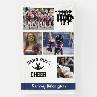 Cheerleading Class of 2023 4 Photo School Name Banner