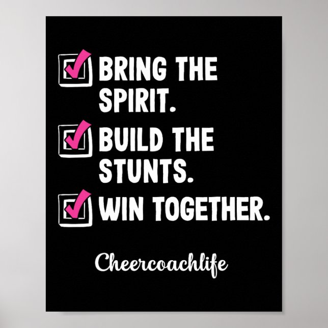 Cheerleading Coach Trainer School Cheerleader Chee Poster (Front)