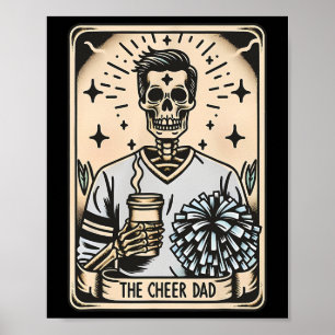 Cheerleading Dad Tarot Card Skeleton Cheer Coach F Poster