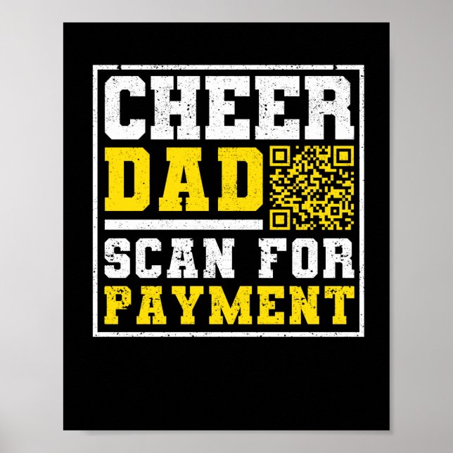 Cheerleading Daddy Father's Day Cheer Dad Scan Poster (Front)