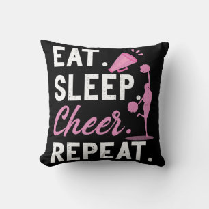 Cheerleading Dance Cheerleader Girls Eat Sleep Che Throw Pillow