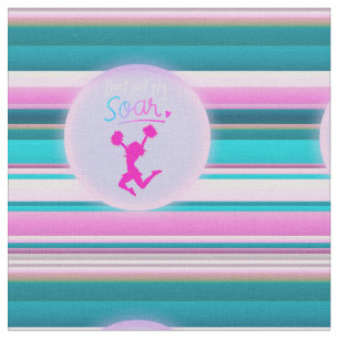 Cheerleading "Don't Just Fly, Soar" Stripes   Fabric