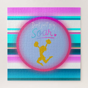 Cheerleading "Don't Just Fly, Soar" Stripes    Jigsaw Puzzle