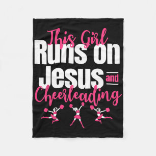 Cheerleading Faith Christian Jesus Religious Cheer Fleece Blanket