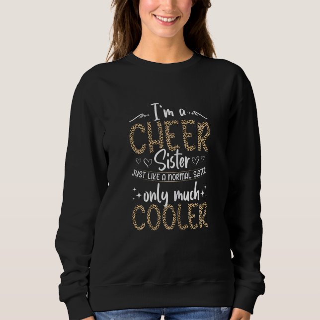 Cheerleading Fan Leopard Pattern Women Cheer Siste Sweatshirt (Front)