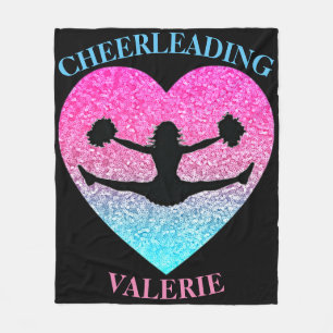 Cheerleading Fleece Blanket with Her Name