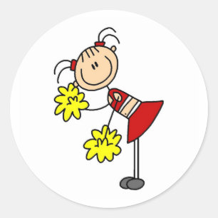 Cheerleading Girl Stick Figure Sticker