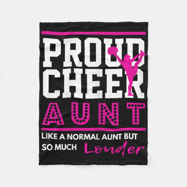 Cheerleading Graphic - Proud Cheer Aunt  Fleece Blanket (Front)