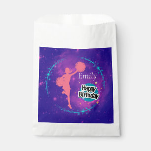 Cheerleading Happy Birthday Galaxy Personalized   Favour Bag