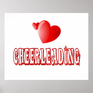 Cheerleading Hearts Poster