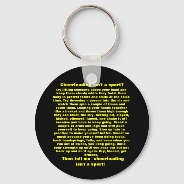 Cheerleading is a sport keychain (Front)