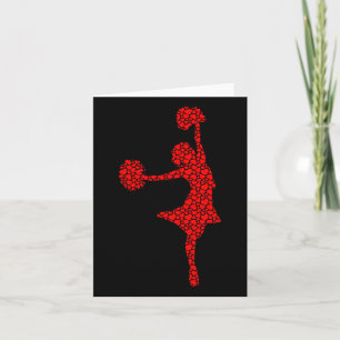 Cheerleading Lovers Valentine Hearts Love Cheerlea Card