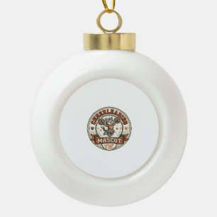 Cheerleading Mascot Cat Cheerleading Mascot Cat Vi Ceramic Ball Christmas Ornament